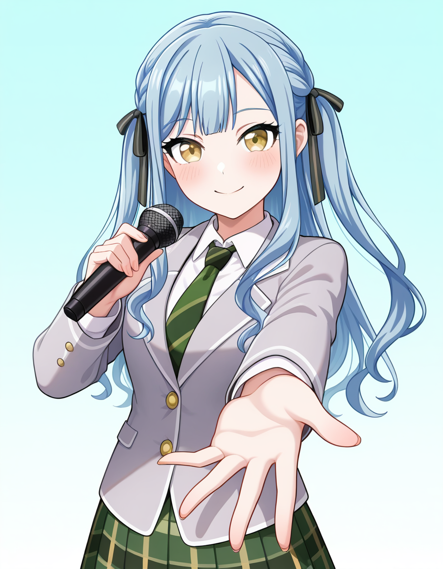 13818-1698482125-_lora_AveMujica_noobXL_1_, 1girl, solo, cowboy shot, looking at viewer, smile, togawa sakiko, two side up, yellow eyes, haneoka.png